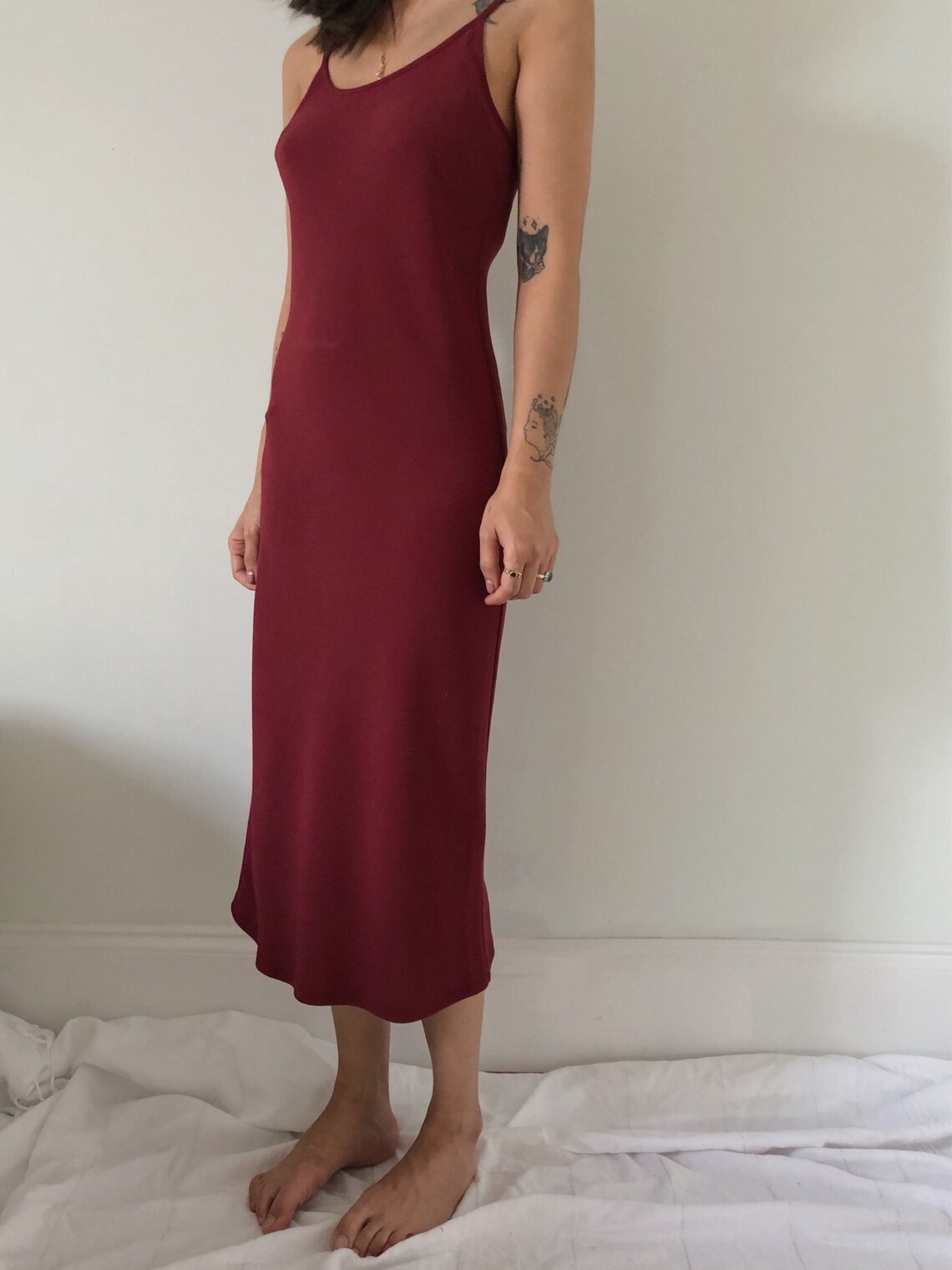 Red wine evening midi dress Etsy