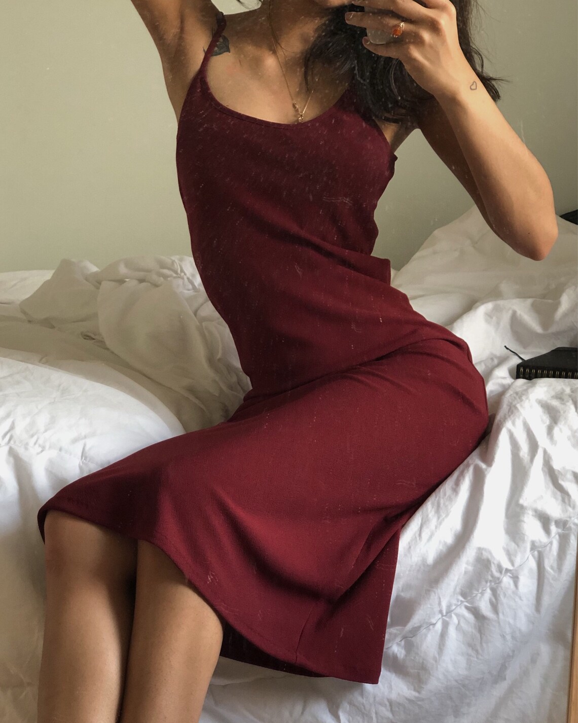 Red wine evening midi dress Etsy