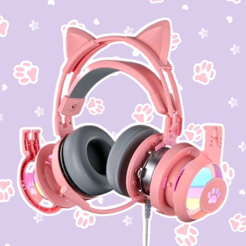 Discord Kitten Kitten Ear Gaming Headset Gamer Egirl Etsy UK
