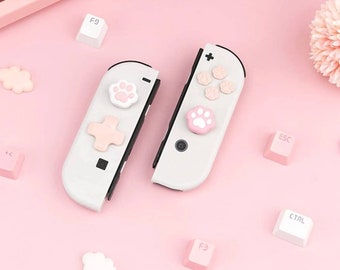 Discord Kitten - Nintendo Switch/OLED -Kitten Paw Joycon Thumb Grip Covers- Kitty Paw D-Pad Cover Buttons- Kawaii Gamer Custom cat paw