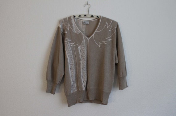 Knit V-neck sweater - Vintage Quimo knit