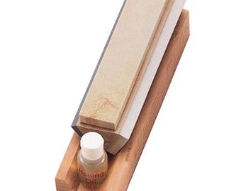 Tri Hone 8 Inch Knife Sharpening Stone Set with Oil