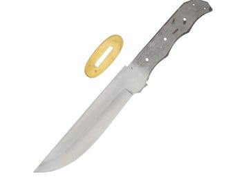 Bowie Knife Blade Blank 7" Stainless Full Tang with Brass Guard