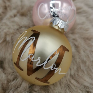 Personalized glass Christmas bauble with name/Christmas tree bauble personalized with desired name/6 cm diameter/20 colours