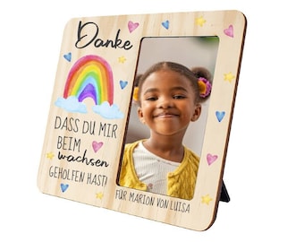 Wooden picture frame for kindergarten farewell / for educators printed with desired text / 20 x 25 cm