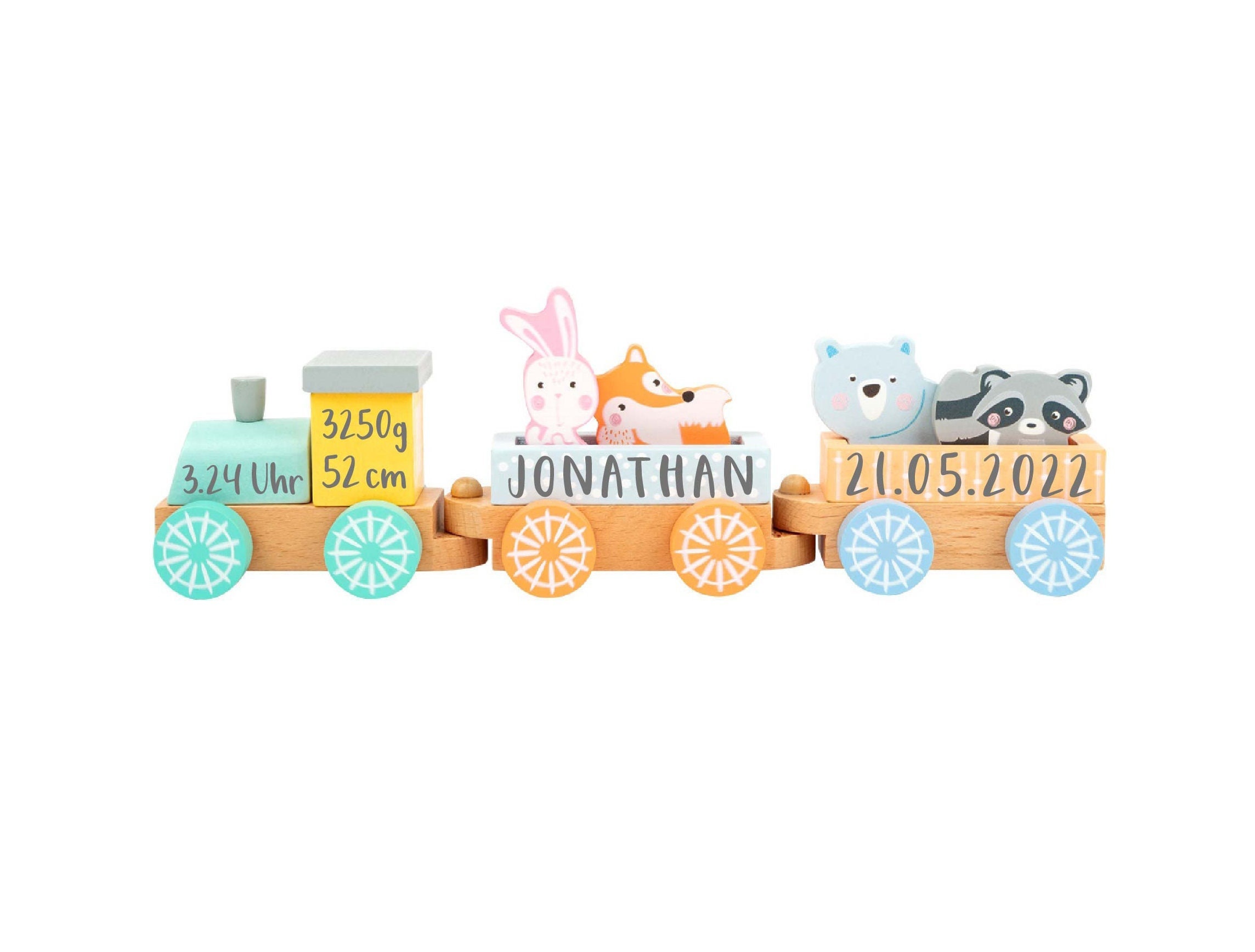 HALSTUCH Lokomotive Zug mit Namen oder Text personalisiert für Baby oder Kind 