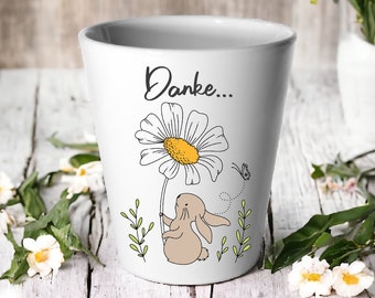 Flower pot personalized with name / made of ceramic height 10 cm / diameter 9 cm / great gift for kindergarten teachers and teachers