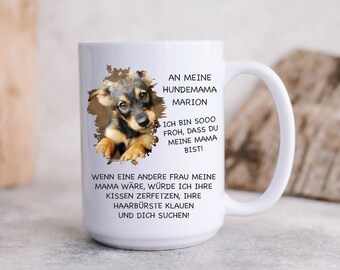 Photo mug dog mom personalized / great gift for mistress / 300 ml