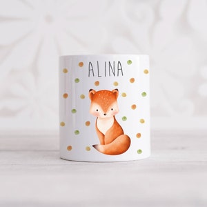 Money box personalized with name / made of ceramic with fox motif / as a money box or money gift for girls and boys