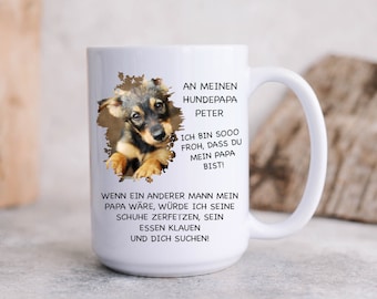 Fototasse Hundepapa personalisierter / tolles Geschenk für Herrchen / 300 ml