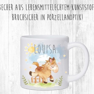 Children's tableware set personalized with name / breakfast board children's plates and cups with name made of melamine / horse image 4