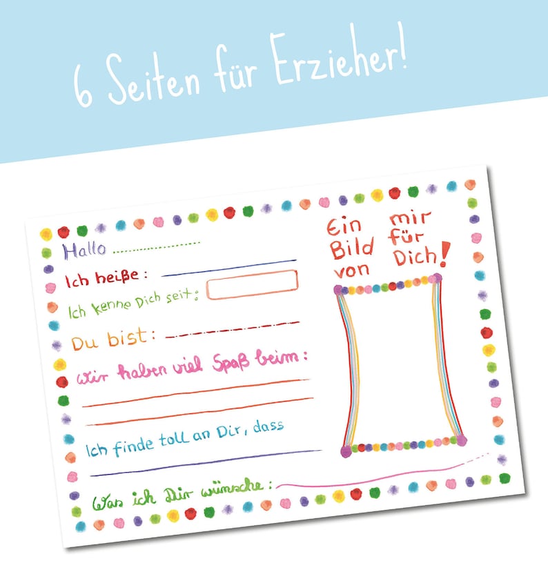 Kindergarten Freundebuch / meine Freunde im Kindergarten / für Etsy