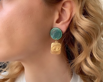 Clay Earrings + handmade + minimalist + statement earrings