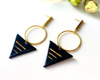 Statement Earrings + handmade + minimalist + clay earring