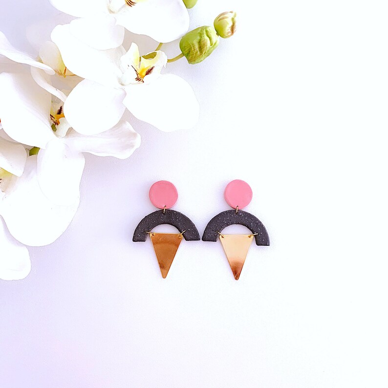 Sparkle Dangle Earrings Valentines Day Minimalist Earrings Stud Earrings Clay Stud Earrings Geometric Clay Statement Earrings
