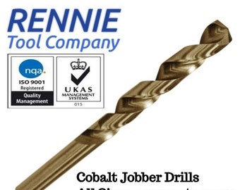 Box Of 10 x HSS Gold Cobalt Jobber Drill Bit For Stainless & Hard Steels. Drills