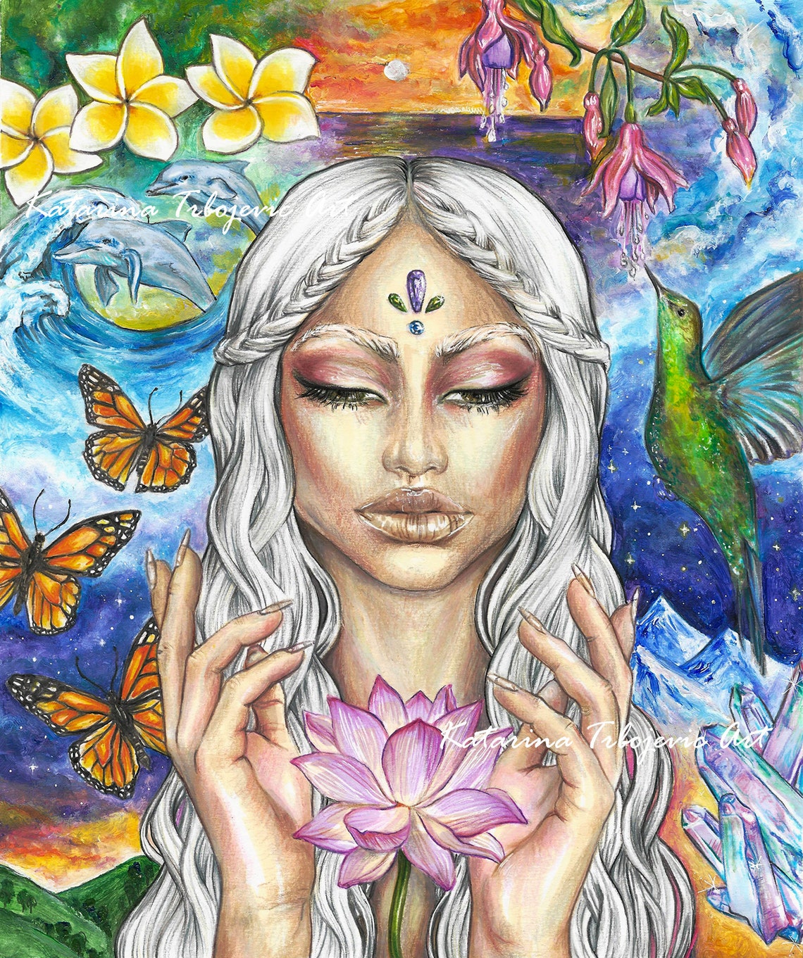 Mother Earth Art Prints Nature Goddess Dreamy Landscape - Etsy Australia