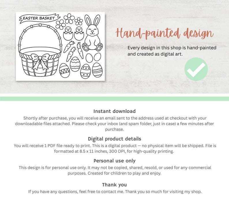 Easter Basket Craft for Kids - Easy Printable Paper Coloring DIY ...