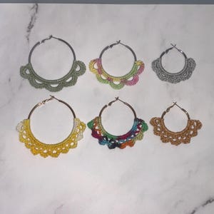 Crochet Earrings - Boho and Flower Inspired Hoop Earrings