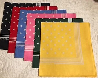 Enormous Cotton Handkerchief Men's Large Spotted Hankies, Set of 6