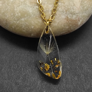 Pusteblume Schmuck, Wunsch Halskette, Blume Harz Halskette
