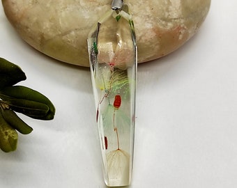 Dandelion Seed Necklace: Real Flower Resin Pendant