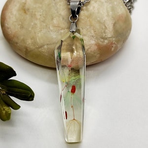 Dandelion Seed Necklace: Real Flower Resin Pendant