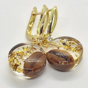 Coffee beans earrings, barista earrings, coffee lover gift, autumn earrings, coffee fanatic gift