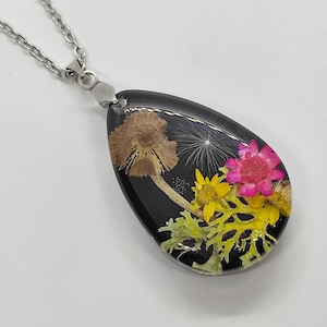 Unique handmade forest necklace, terrarium mushroom necklace, nature lover gift for her