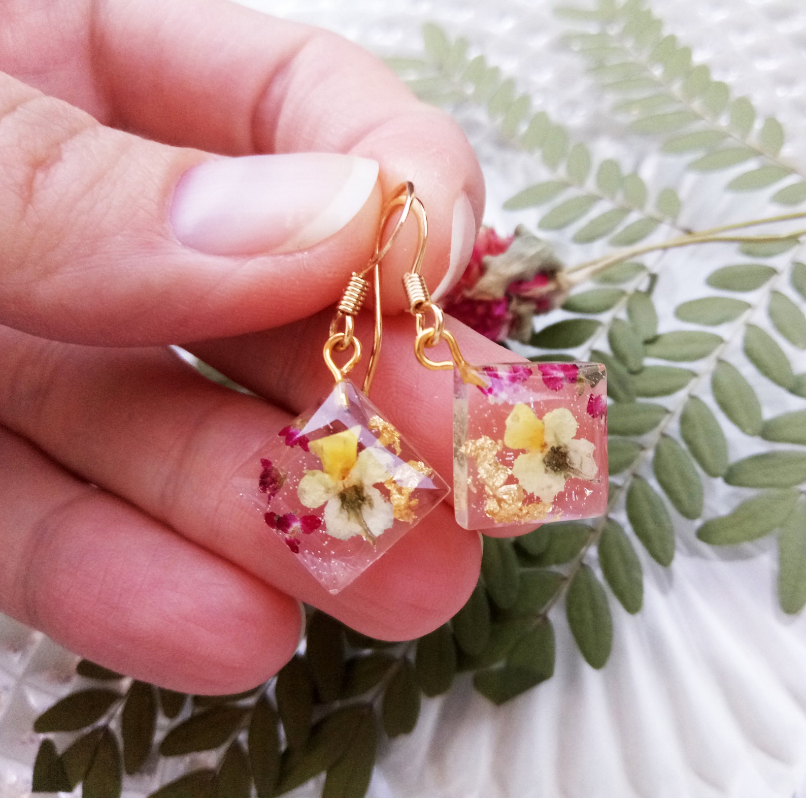 Pendientes de flores prensadas Pendientes de flores reales Etsy Pendientes de flores prensadas Pendientes de flores reales Etsy