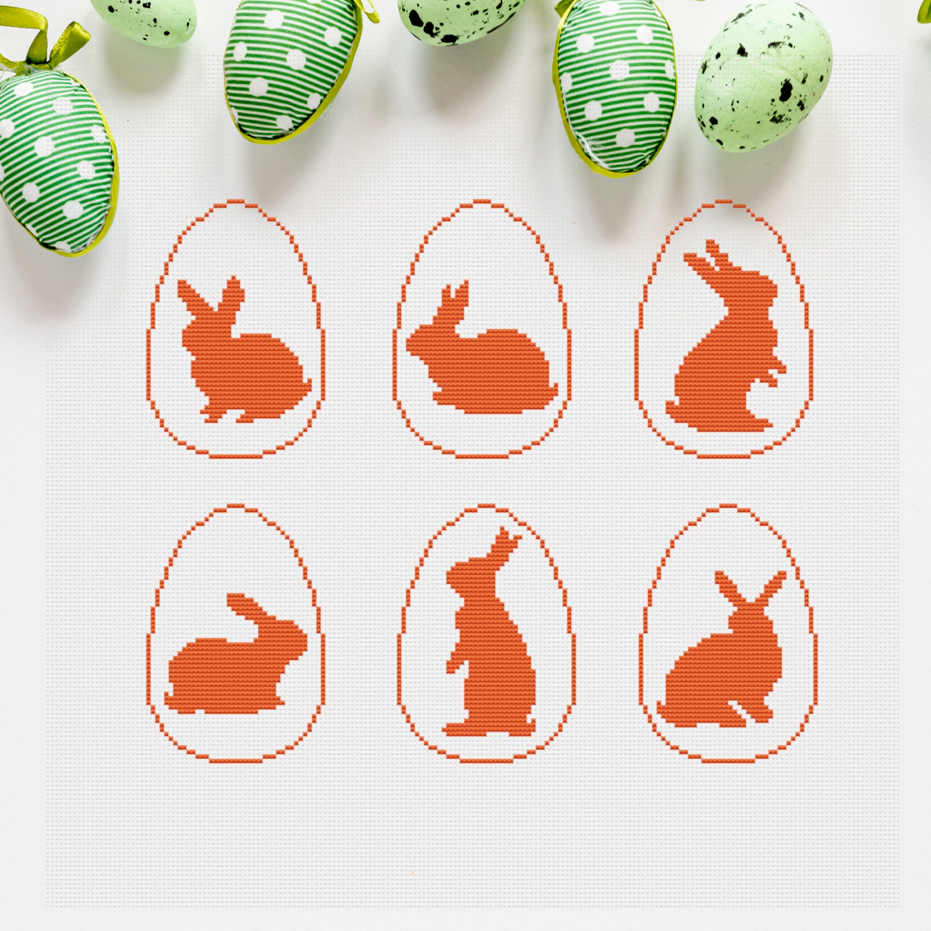Easter Egg Bunny Cross Stitch Pattern: Spring Rabbit Decor (PDF Pattern ...
