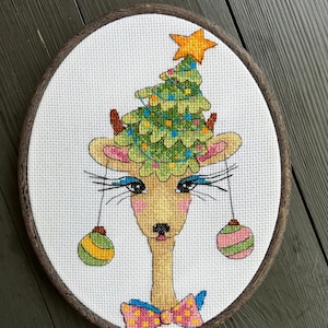 Christmas cross stitch pattern Funny Deer Christmas tree counted PDF chart Cute reindeer Winter embroidery New Year cross stitch ideas