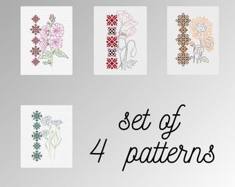 Wheat Ornament Cross Stitch Pattern Spike Ukrainian Embroidery