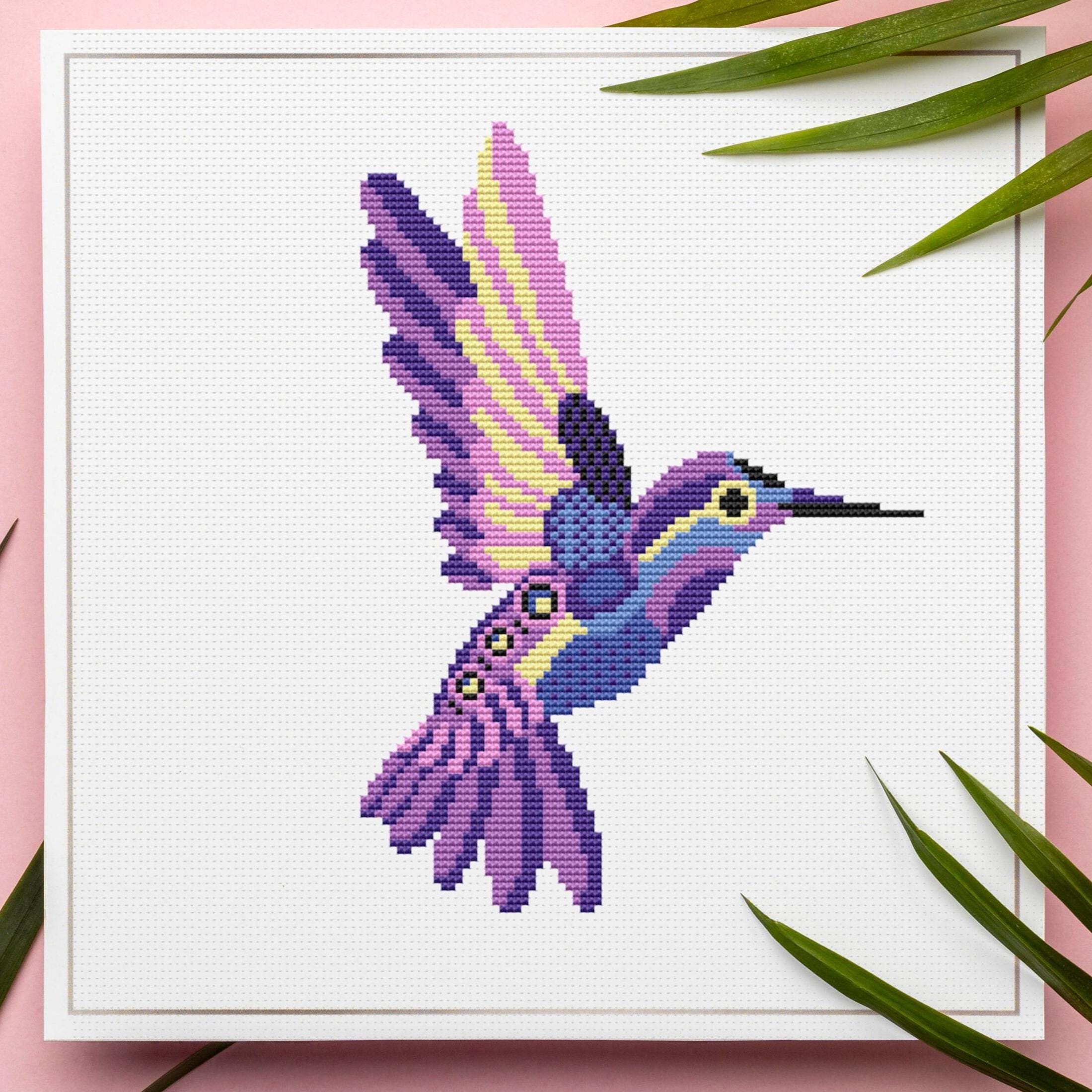 Bird Cross Stitch Pattern Hummingbird Counted Chart Tropical Small ...