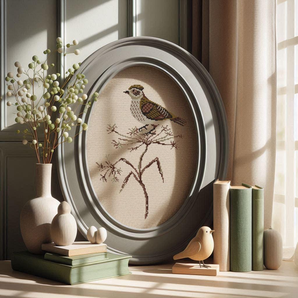 Lark Cross Stitch Pattern Cozy Small Birdie Woodland Animals