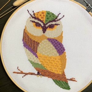 Kit de point de croix, hibou, hibou, oiseau, compté, broderie, forêt, oiseaux, broderie, Convient pour les débutants, kit animal, point de croix