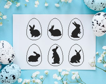 Easter Bunny Cross Stitch Pattern: Small Rabbit Chart (PDF Pattern)