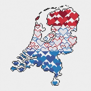 Niederlande Kreuzstich Stickmuster Landkarte Flagge Niederlande Stickmuster Reisekarte Landkarte PDF I love Niederlande Amsterdam