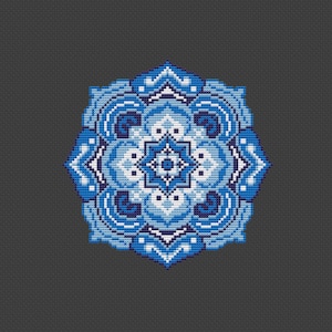 Mandala Cross Stitch Pattern Blue and White Mandala Ornament Counted ...
