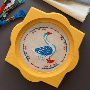 Funny goose cross stitch pattern Primitive goose White cute goose easy small bird scheme embroidery Farm folk duck Ornament goose PDF chart