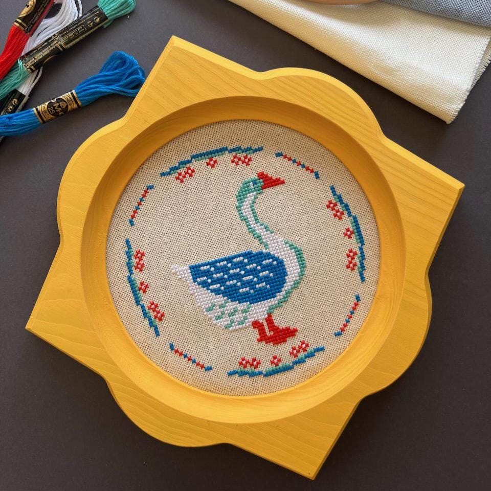 Goose Graph Pattern Goose Cross Stitch Pattern, Easy Bird Ornament Embroidery (PDF) White ...