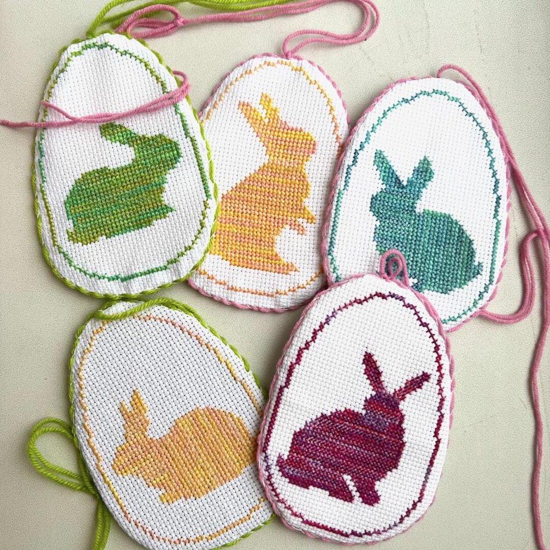 Easter Egg Bunny Cross Stitch Pattern: Spring Rabbit Decor (PDF Pattern ...