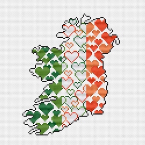 Irland Kreuzstichmuster Landkarte Irland Flagge Irland Kreuzstichmuster Landkarte Irland Landkarte geplottet PDF I love Irland