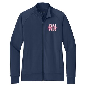 Personalized Embroidered  Full Zip Sport Wick Jacket Custom Nurse Jacket Custom Embroidered Jacket Zip Up Monogram Jacket Monogram Jacket