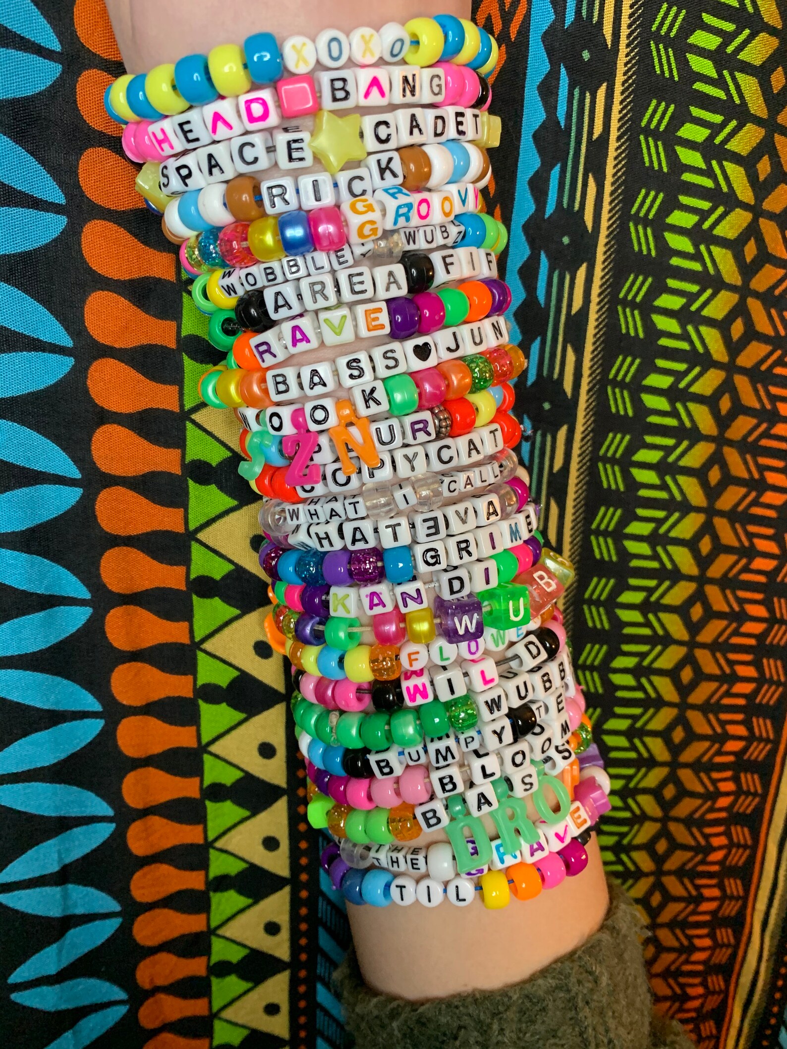 Set of Five Personalized Kandi Bracelets Etsy