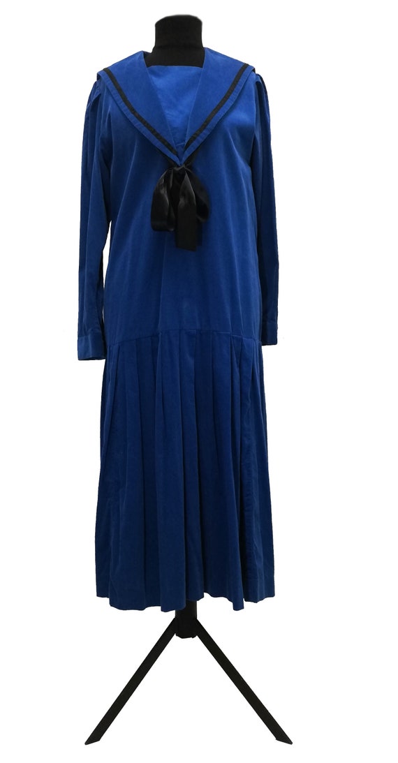 True Vintage Laura Ashley Sailors Dress Blue Cord