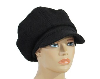 Bonnet ballon, bonnet d'hiver, bonnet femme, bonnet homme, bonnet laine, noir