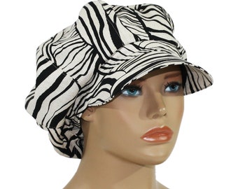 Chapeau ballon chapeau femme chapeau d'été léger chapeau de lin chapeau de chimio écru noir