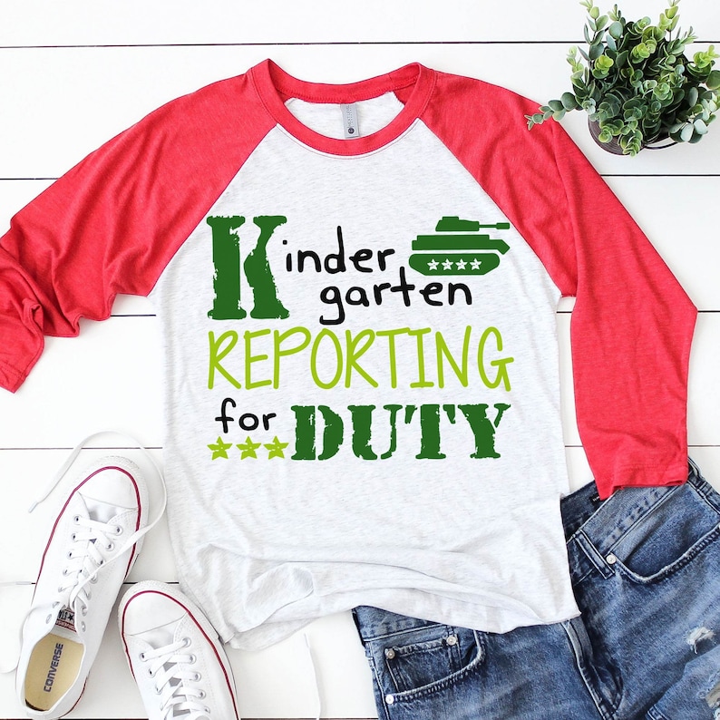 png Files for Cutting Machines Cameo or Cricut DXF EPS Back To School Svg Reporting For Duty Kindergarten SVG 1st Day Of School Svg