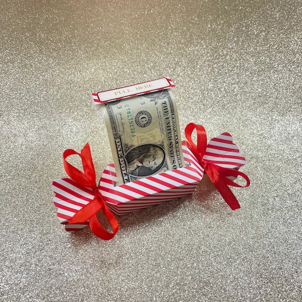Surprise Money Pull Pouch- Rectangle, Christmas Money Pull Box, DIY Christmas Kit, Cash Gift Pouch, Christmas Gift Pouch